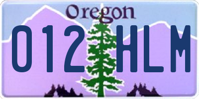 OR license plate 012HLM