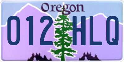 OR license plate 012HLQ