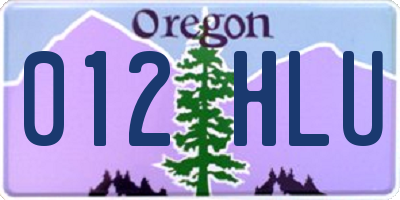 OR license plate 012HLU
