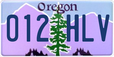 OR license plate 012HLV