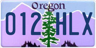 OR license plate 012HLX