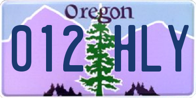 OR license plate 012HLY