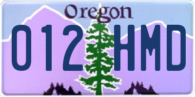 OR license plate 012HMD