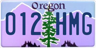OR license plate 012HMG
