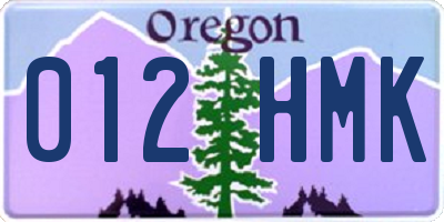 OR license plate 012HMK