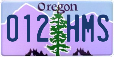 OR license plate 012HMS