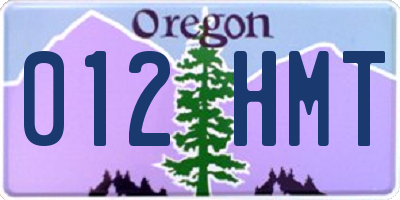 OR license plate 012HMT