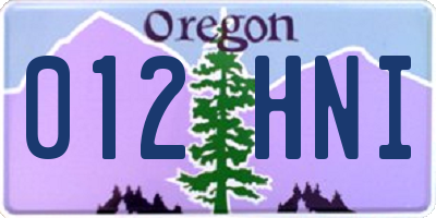 OR license plate 012HNI