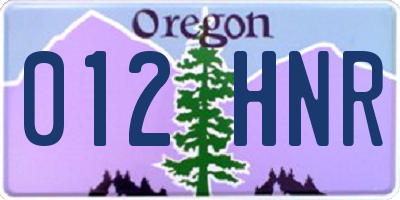 OR license plate 012HNR