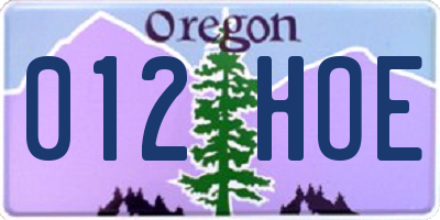 OR license plate 012HOE