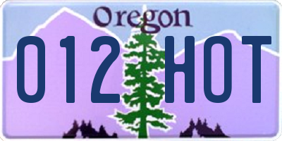 OR license plate 012HOT