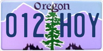 OR license plate 012HOY