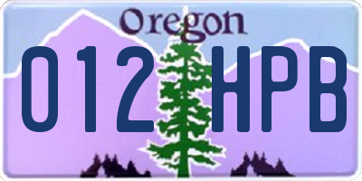 OR license plate 012HPB