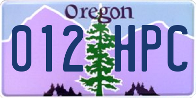 OR license plate 012HPC