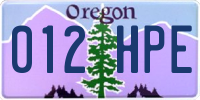 OR license plate 012HPE