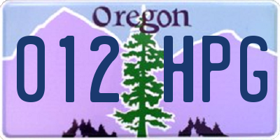 OR license plate 012HPG