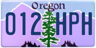 OR license plate 012HPH