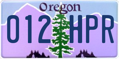 OR license plate 012HPR