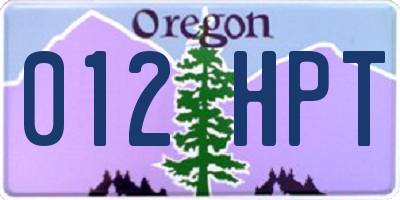 OR license plate 012HPT