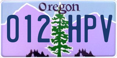 OR license plate 012HPV