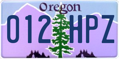 OR license plate 012HPZ