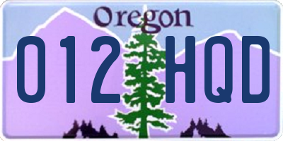 OR license plate 012HQD