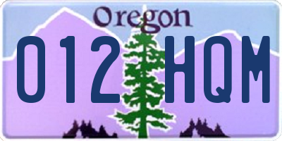 OR license plate 012HQM