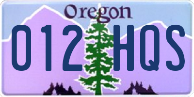 OR license plate 012HQS