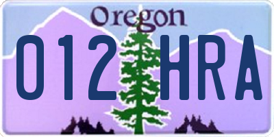 OR license plate 012HRA