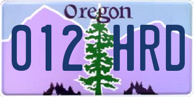OR license plate 012HRD