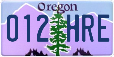 OR license plate 012HRE