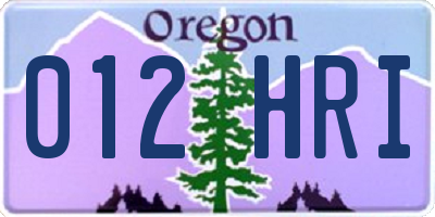 OR license plate 012HRI