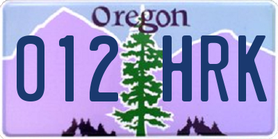 OR license plate 012HRK