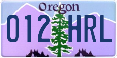 OR license plate 012HRL