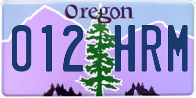 OR license plate 012HRM