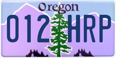 OR license plate 012HRP