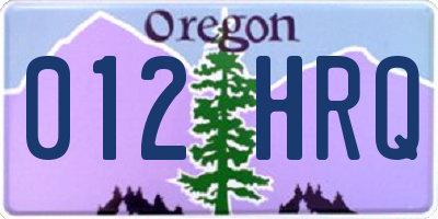 OR license plate 012HRQ