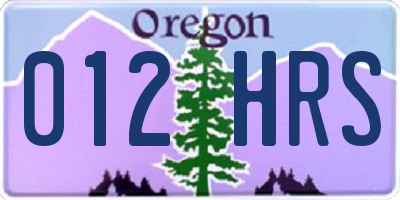 OR license plate 012HRS