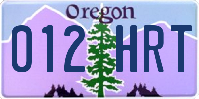 OR license plate 012HRT