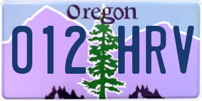 OR license plate 012HRV