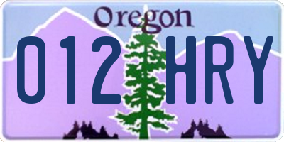 OR license plate 012HRY