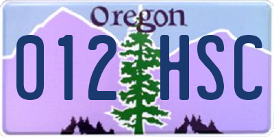 OR license plate 012HSC