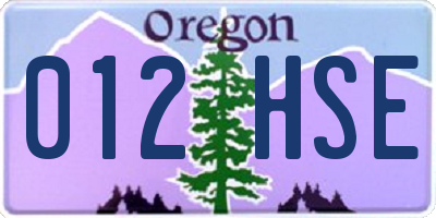 OR license plate 012HSE