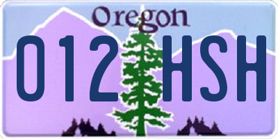 OR license plate 012HSH