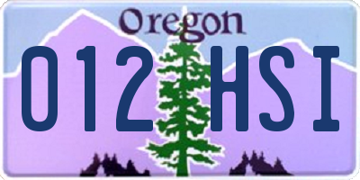 OR license plate 012HSI