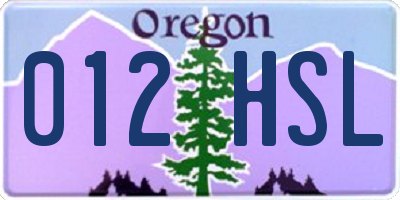 OR license plate 012HSL