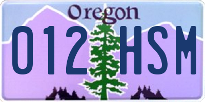 OR license plate 012HSM