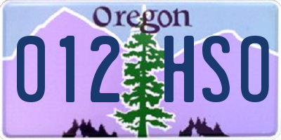 OR license plate 012HSO
