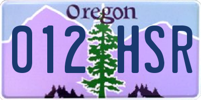 OR license plate 012HSR