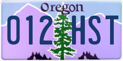 OR license plate 012HST